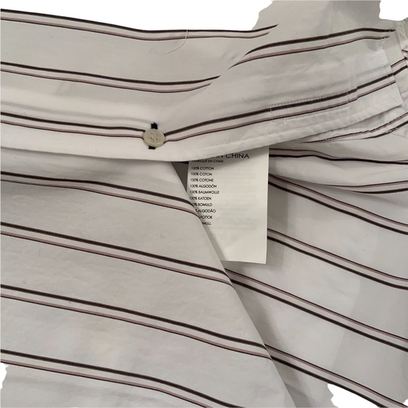 Club Monaco Men’s Slim Fit lLong Sleeves Buttons Down Strips Shirt size S & M - Picture 4 of 4